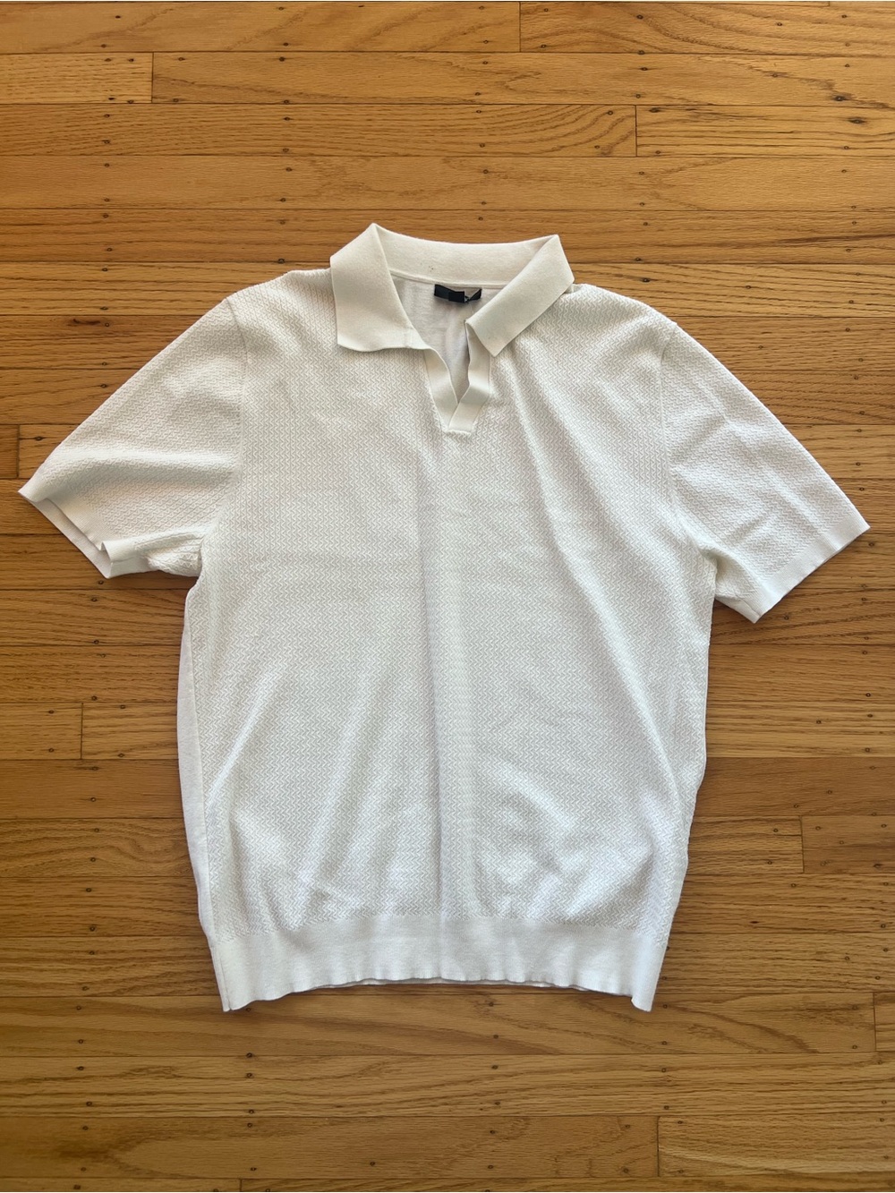 Reiss White Knit Polo Men’s Large